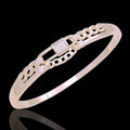 Gold Filled Oro Laminado Parisian Love Link CZ Bangle