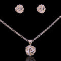 Gold Filled Oro Laminado Swiss Gilded Knot Zirconia Set
