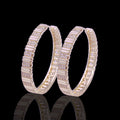 Oro Laminado Gold Filled Beverly Bar CZ Hoop Earrings