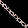 Oro Laminado Gold Filled Royal Roman Pattern CZ Bracelet
