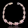Oro Laminado Gold Filled Happy Thai Elephant Zirconia Bracelet