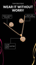 Gold Filled Oro Laminado Swiss Gilded Knot Zirconia Set